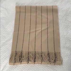 Cashmere scarf (taupe with black detail)